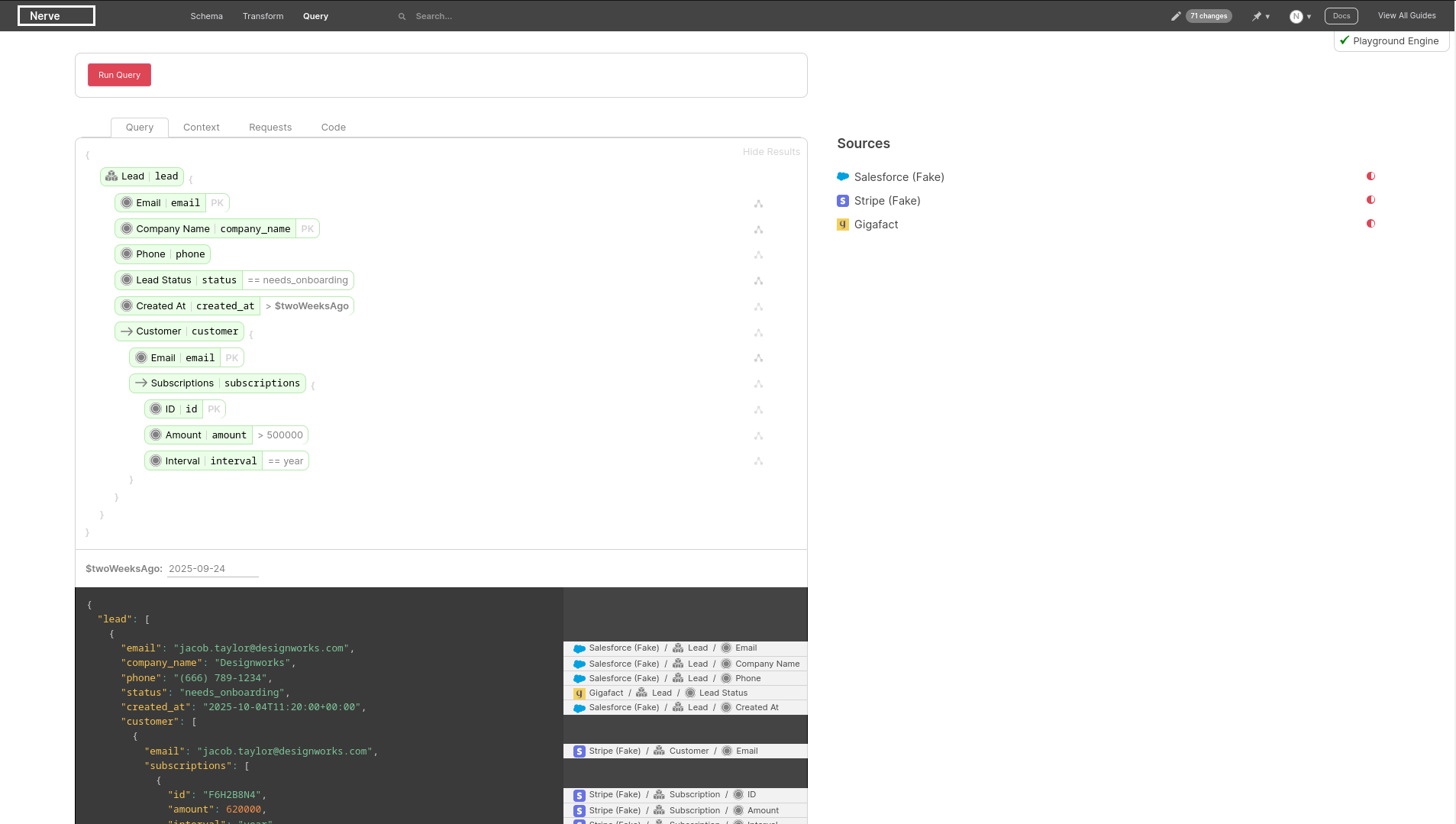 A screenshot of the Nerve application